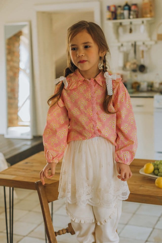 Mumunbaba - Korean Children Fashion - #prettylittlegirls - Flower Ella White Ella Blouse - 3