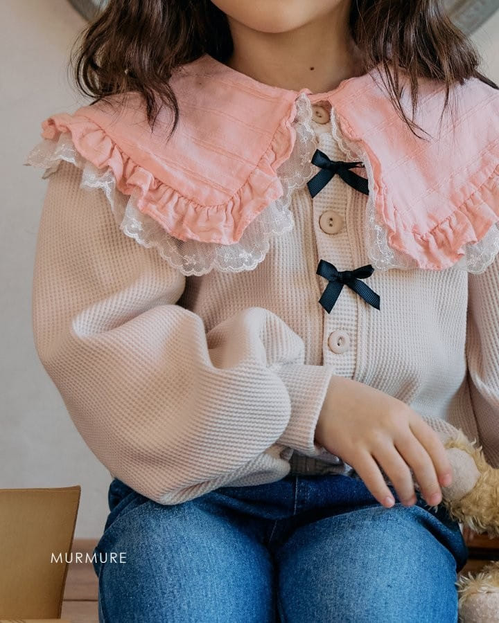Murmure - Korean Children Fashion - #littlefashionista - Waffle Ribbon Cardigan - 8