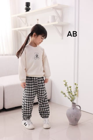 Muy Bien - Korean Children Fashion - #childrensboutique - Check Bear Sweatshirt - 6