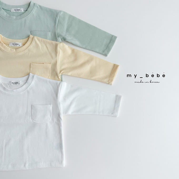 My Bebe - Korean Children Fashion - #kidsshorts - Single Pocket Tee