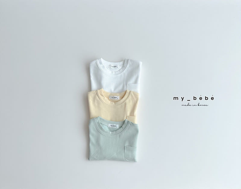 My Bebe - Korean Children Fashion - #kidsstore - Single Pocket Tee - 2