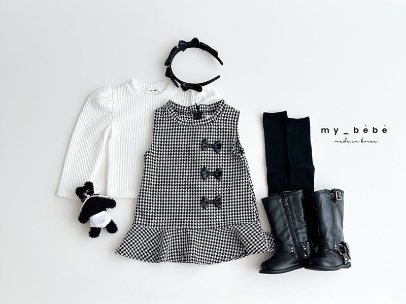 My Bebe - Korean Children Fashion - #kidsstore - Ribbon Check One-Piece - 10