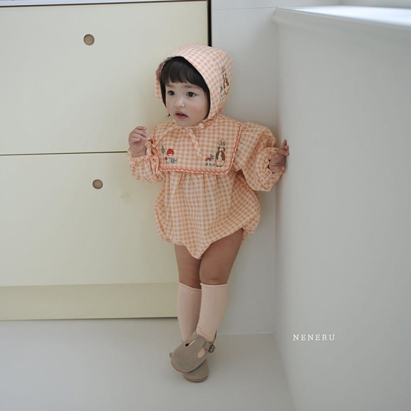 Neneru - Korean Baby Fashion - #babyoutfit - Rabbit Check Body Suit - 6