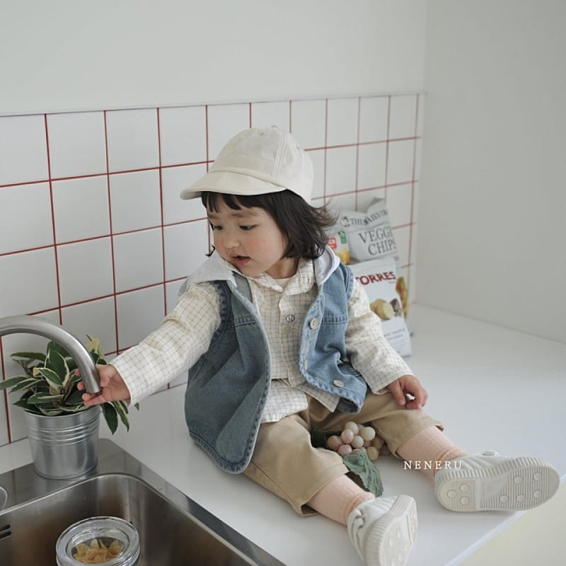 Neneru - Korean Baby Fashion - #babywear - Denim Hoddy Vest - 3
