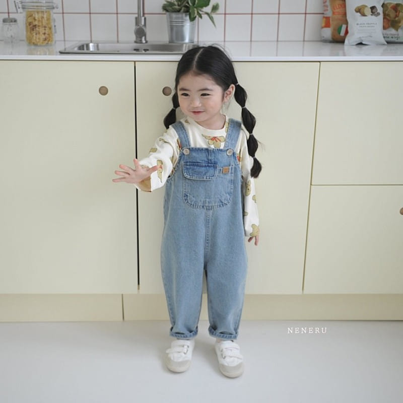 Neneru - Korean Children Fashion - #kidzfashiontrend - Kids Ccomi Denim Dungarees - 4