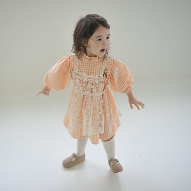 Neneru - Korean Children Fashion - #fashionkids - Rabbit Check One-Piece - 5