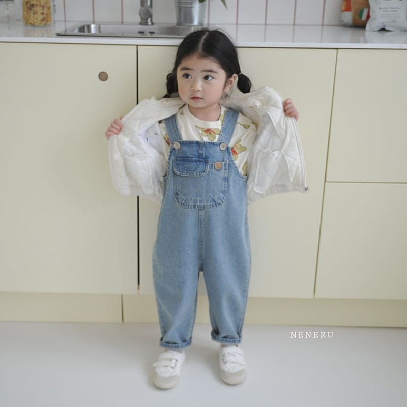 Neneru - Korean Children Fashion - #kidsshorts - Kids Ccomi Denim Dungarees