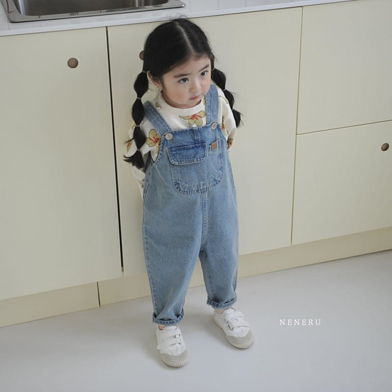 Neneru - Korean Children Fashion - #kidzfashiontrend - Kids Ccomi Denim Dungarees - 3