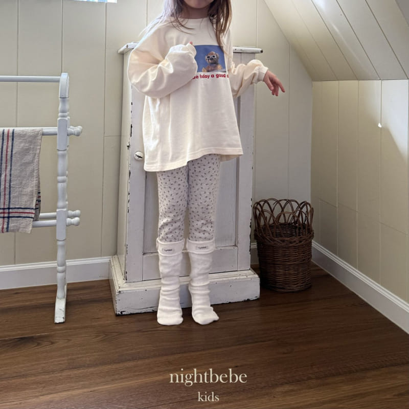 Night Bebe - Korean Children Fashion - #fashionkids - Eyelet Terry Leggigns - 8