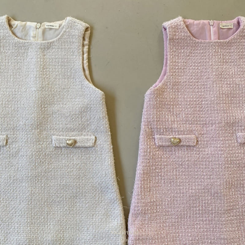 Night Bebe - Korean Children Fashion - #todddlerfashion - Lovely Tweed One-Piece - 5