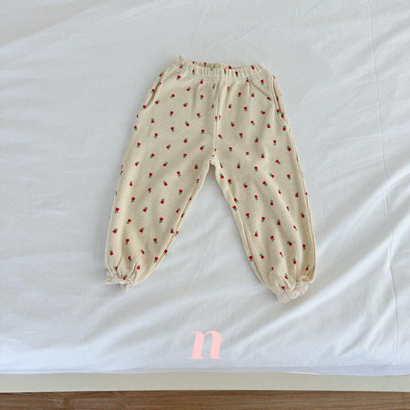 Ninibello - Korean Children Fashion - #fashionkids - Flower Waffle Pants - 2