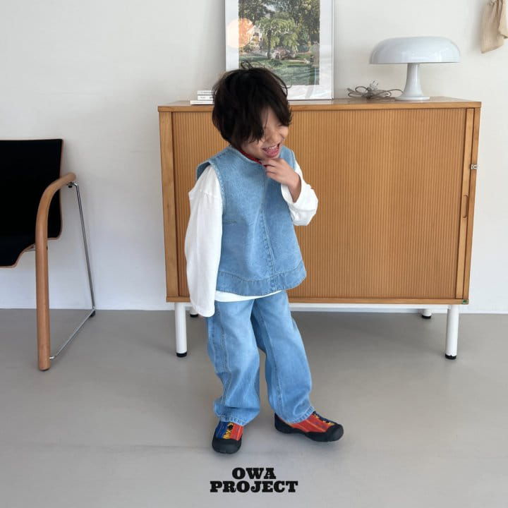 O Wa - Korean Children Fashion - #Kfashion4kids - Slit Denim Pants - 3