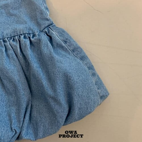 O Wa - Korean Children Fashion - #minifashionista - Shirring Denim One-Piece - 5