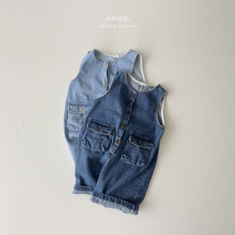 Onu - Korean Children Fashion - #stylishchildhood - A Denim Overalls  - 4