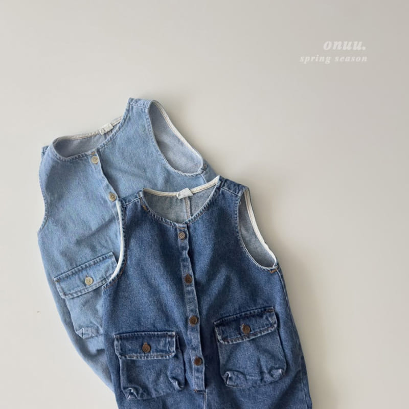 Onu - Korean Children Fashion - #childrensboutique - A Denim Overalls  - 5
