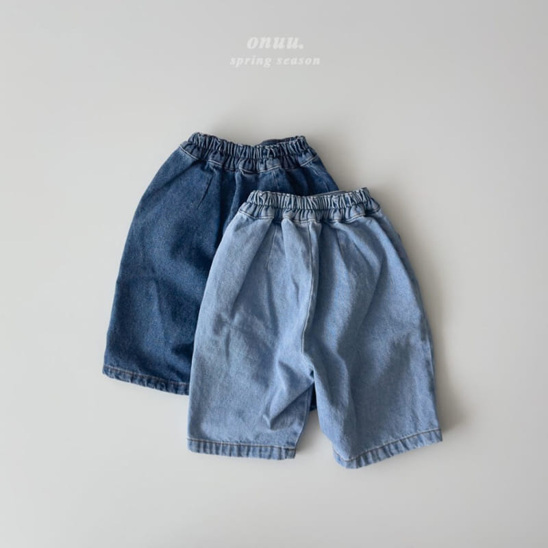 Onu - Korean Children Fashion - #kidsshorts - Denim Cropped Shorts - 7