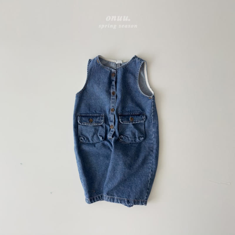 Onu - Korean Children Fashion - #stylishchildhood - A Denim Overalls  - 3