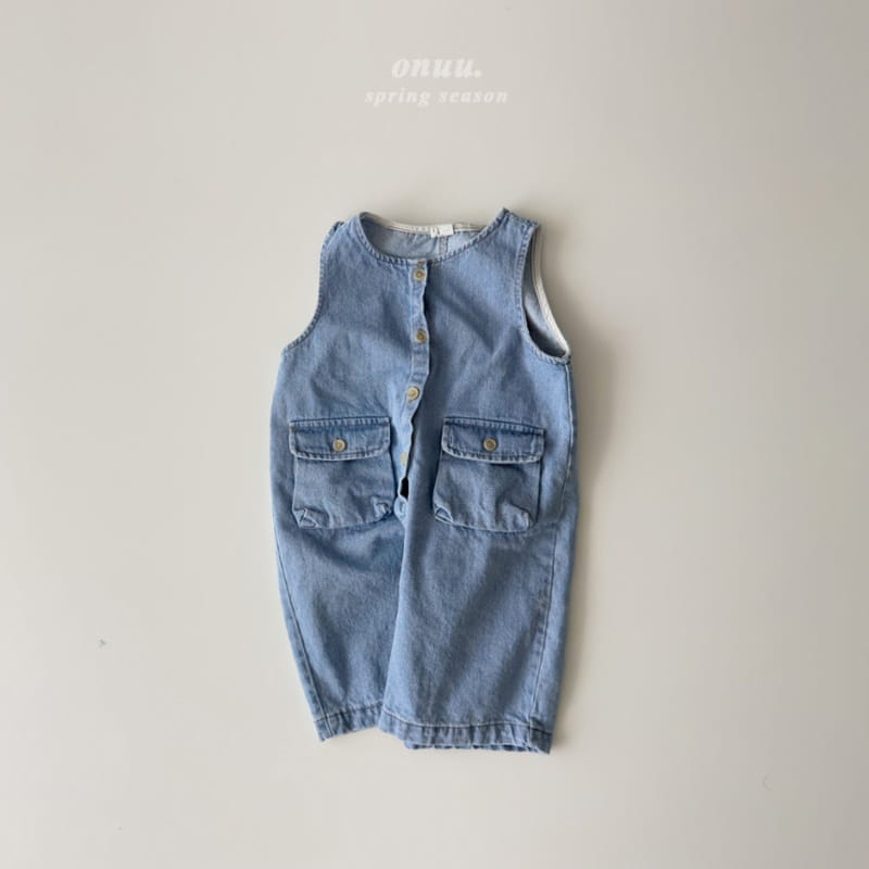 Onu - Korean Children Fashion - #toddlerclothing - A Denim Overalls  - 2