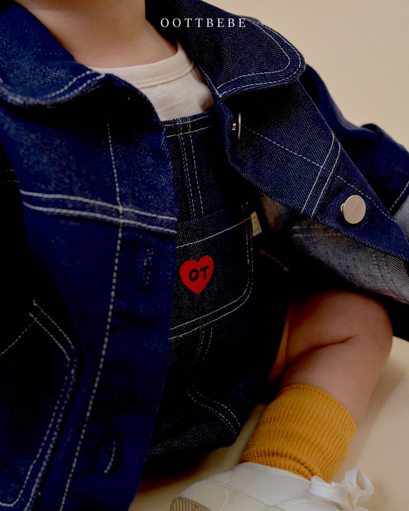 Oott Bebe - Korean Baby Fashion - #babyboutiqueclothing - Dandy Denim Body Suit - 6