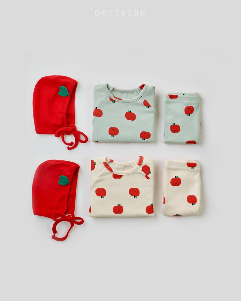 Oott Bebe - Korean Baby Fashion - #babyootd - Apple Three Type Set Body Suit