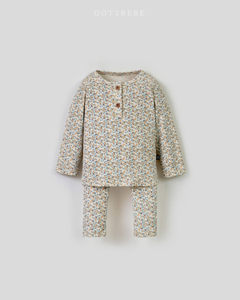 Oott Bebe - Korean Children Fashion - #kidzfashiontrend - Flower Rib Easywear - 3