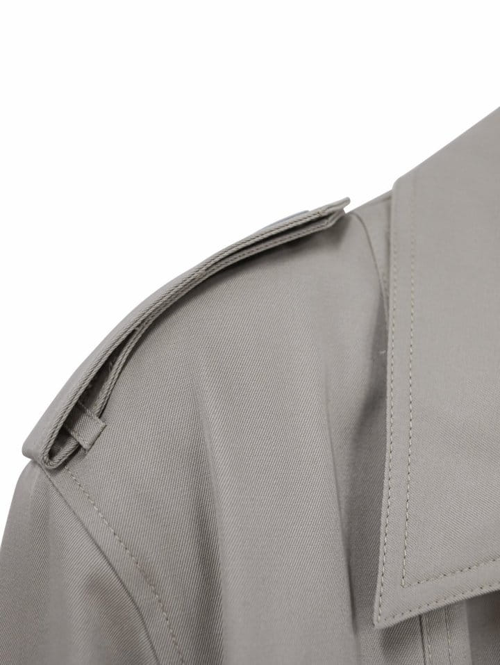 Paper Moon - Korean Women Fashion - #momslook - Padded Detail Oversized Double Breasted Trench Coat - 11