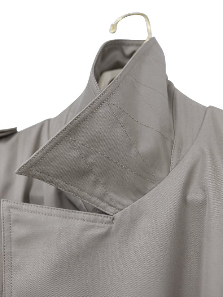 Paper Moon - Korean Women Fashion - #womensfashion - Padded Detail Oversized Double Breasted Trench Coat - 12