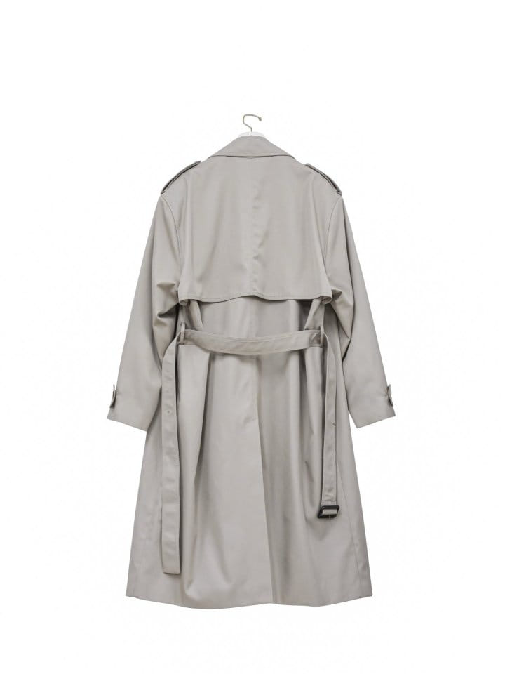 Paper Moon - Korean Women Fashion - #womensfashion - Padded Detail Oversized Double Breasted Trench Coat - 6