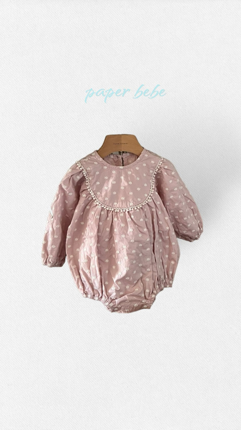 Paper Studios - Korean Baby Fashion - #babylifestyle - Olive Embroidery One-Piece Body Suit - 2