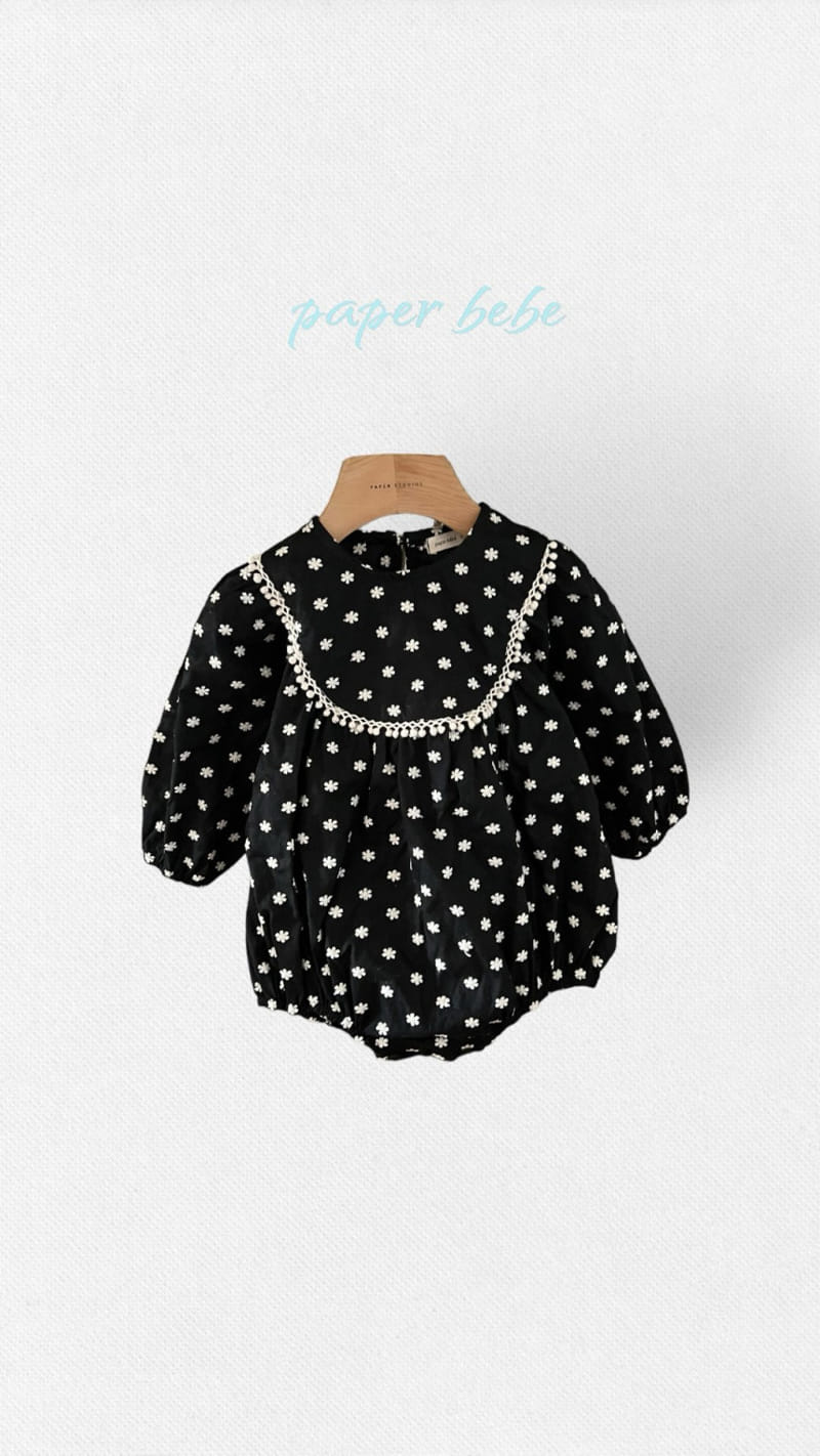Paper Studios - Korean Baby Fashion - #babyoninstagram - Olive Embroidery One-Piece Body Suit - 3