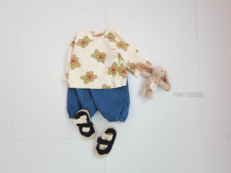 Party Kids - Korean Baby Fashion - #babyboutique - Ribbon Bear Tee - 5