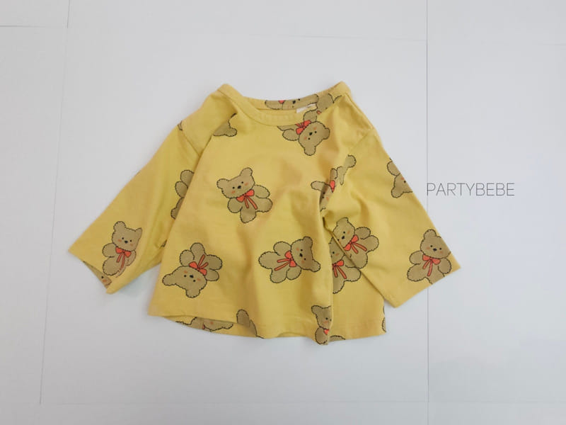 Party Kids - Korean Baby Fashion - #babygirlfashion - Ribbon Bear Tee - 10