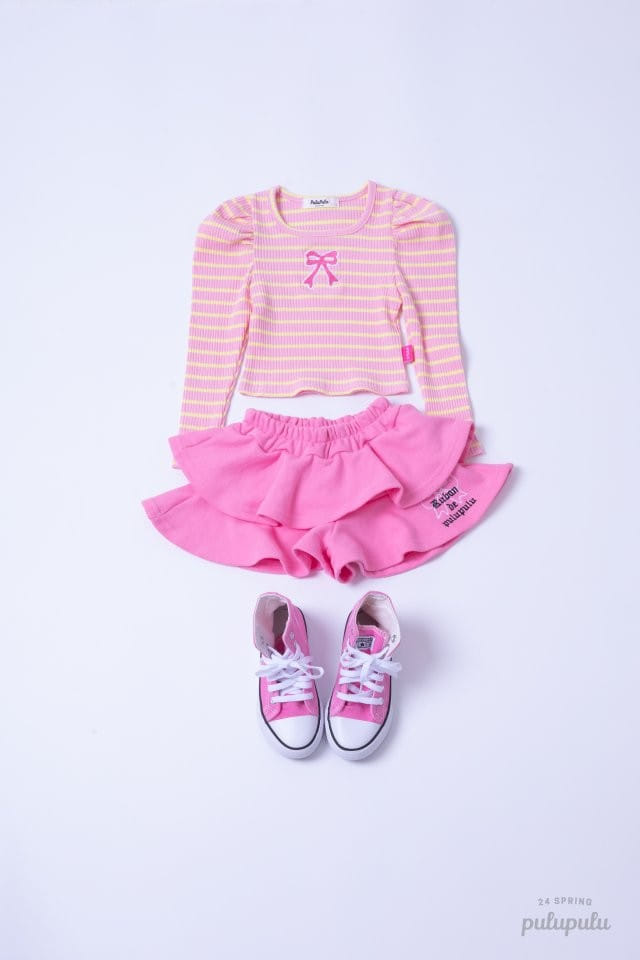 Pulupulu - Korean Children Fashion - #littlefashionista - Ribbon Embroidery Puffy Tee - 9