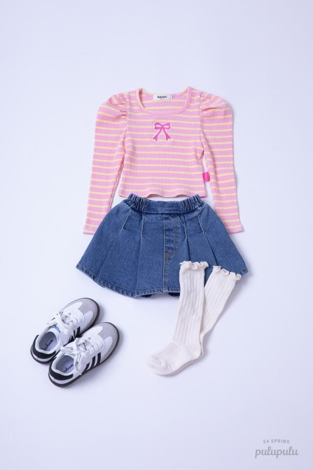 Pulupulu - Korean Children Fashion - #magicofchildhood - Ribbon Embroidery Puffy Tee - 10