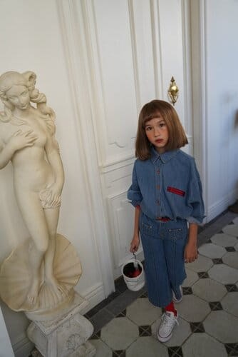 Ramijini - Korean Children Fashion - #Kfashion4kids - Freckle Denim Shirt - 3