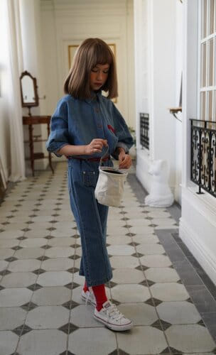 Ramijini - Korean Children Fashion - #kidzfashiontrend - Freckle Denim Shirt - 2