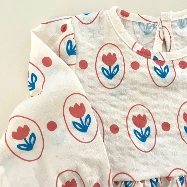 Reve Kid - Korean Baby Fashion - #babyoutfit - Flower Bloomers Top Bottom Set - 4