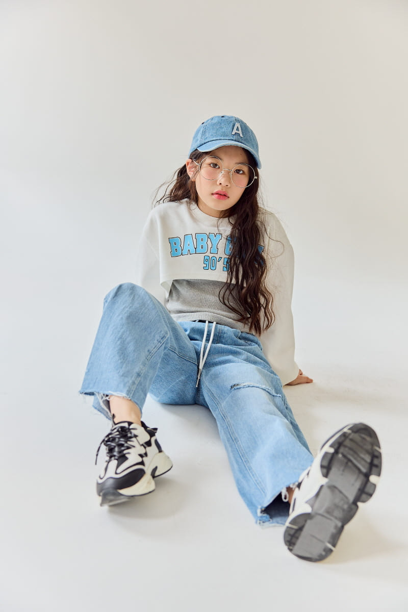 Rilla - Korean Children Fashion - #prettylittlegirls - Blue Jeans Vintage Pants - 4