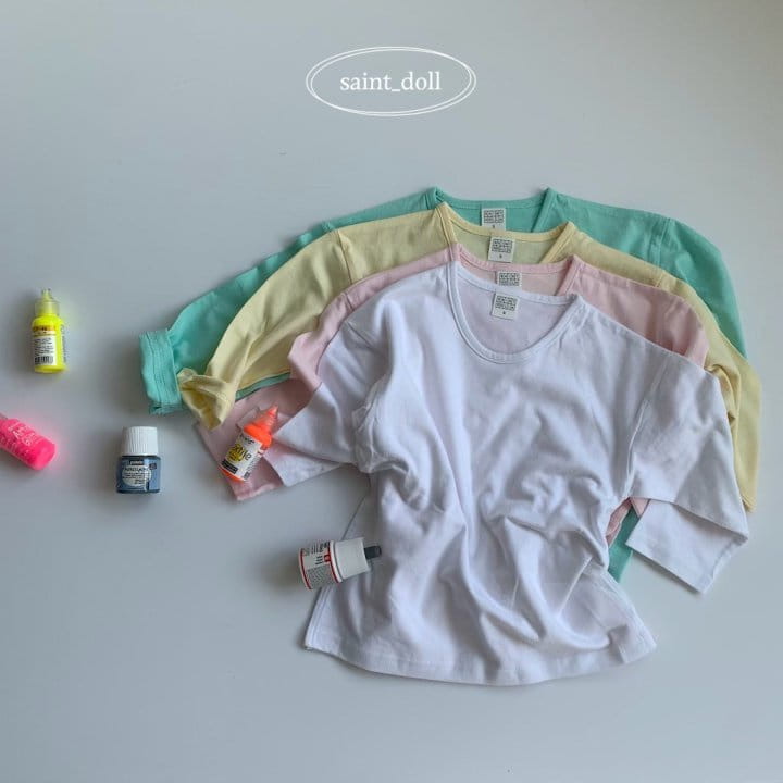 Saint Doll - Korean Children Fashion - #childofig - Side Slit U Neck Tee