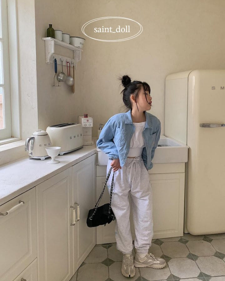 Saint Doll - Korean Children Fashion - #kidsshorts - Vintage Denim Shirt - 9