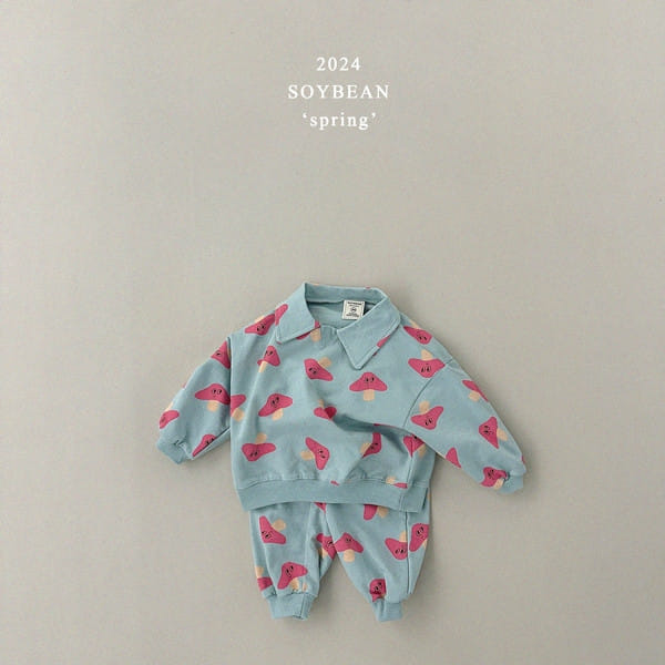 Soybean - Korean Children Fashion - #Kfashion4kids - Collar Mushroom Top Bottom Set - 9