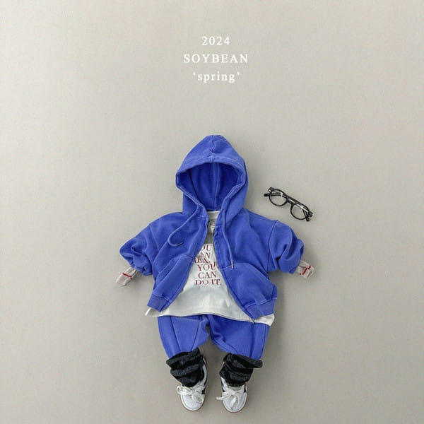 Soybean - Korean Children Fashion - #Kfashion4kids - Dyeing Hoody Zip Up Top Bottom Set - 2
