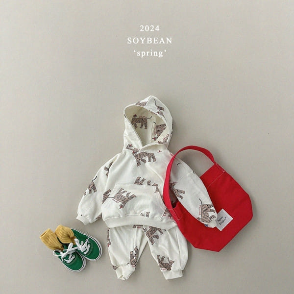 Soybean - Korean Children Fashion - #childofig - Growl Hoody Top Bottom Set - 3