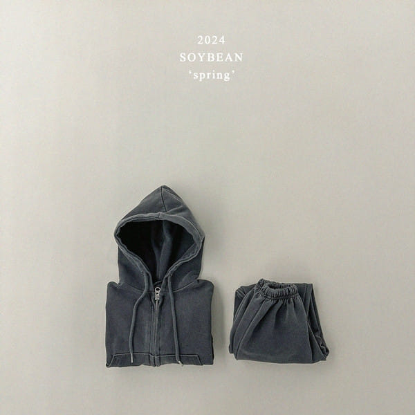 Soybean - Korean Children Fashion - #childofig - Dyeing Hoody Zip Up Top Bottom Set - 10