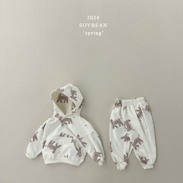 Soybean - Korean Children Fashion - #designkidswear - Growl Hoody Top Bottom Set - 6