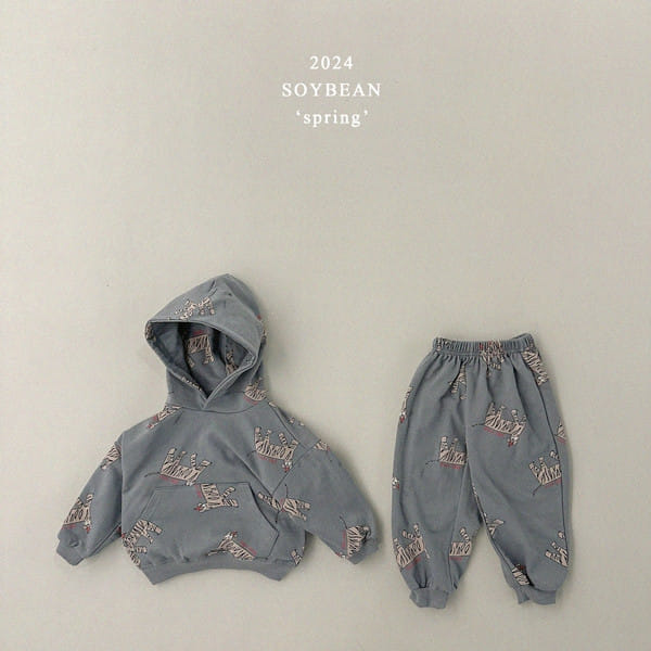 Soybean - Korean Children Fashion - #discoveringself - Growl Hoody Top Bottom Set - 7