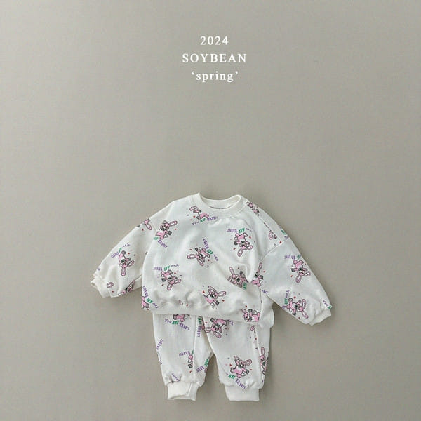 Soybean - Korean Children Fashion - #discoveringself - Bunny Friends Top Bottom Set - 9