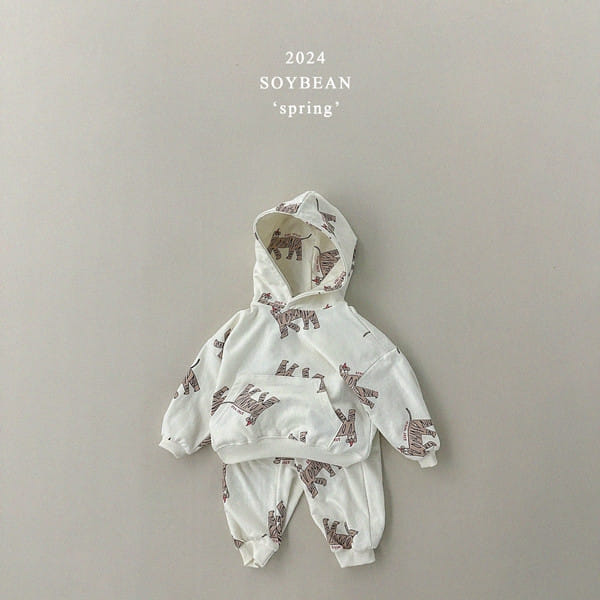 Soybean - Korean Children Fashion - #fashionkids - Growl Hoody Top Bottom Set - 8