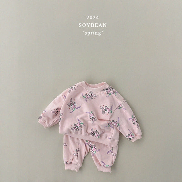 Soybean - Korean Children Fashion - #fashionkids - Bunny Friends Top Bottom Set - 10
