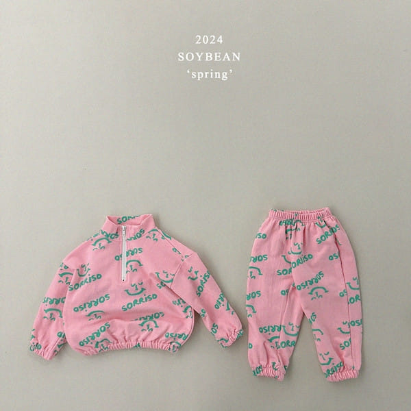 Soybean - Korean Children Fashion - #fashionkids - Loose Fit Miso Zip Up Top Bottom Set - 10